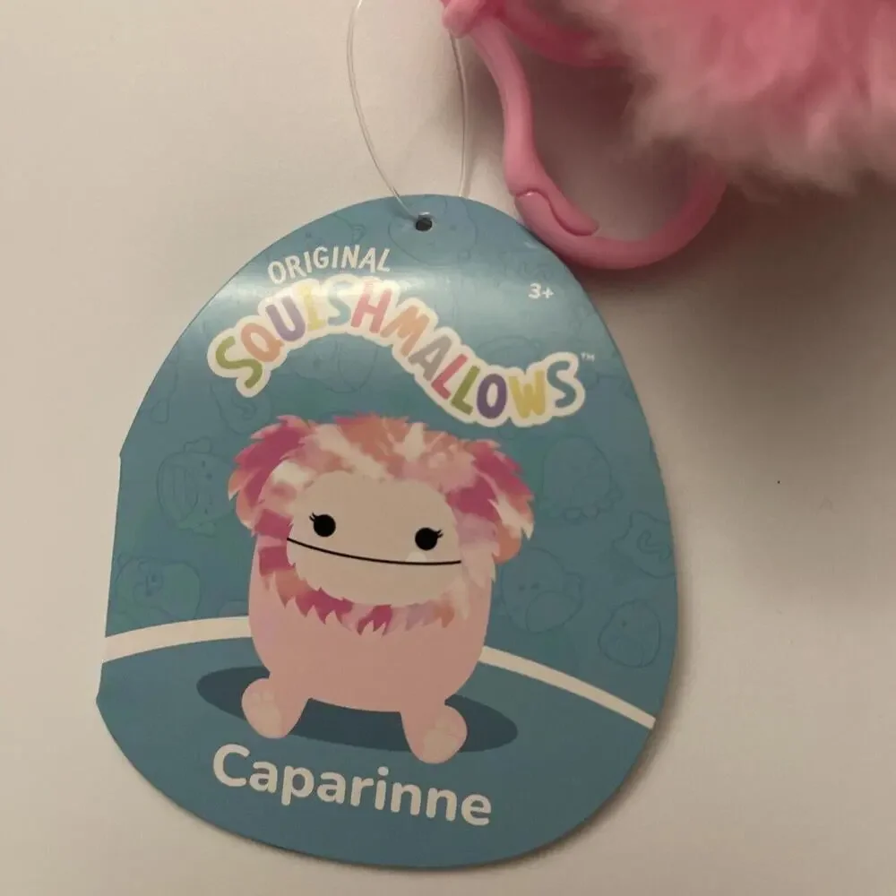 Squishmallow Keychain Clip-On 3.5 Caparinne the Pink Bigfoot Yeti" BNWT Kellytoy - Picture 3 of 3